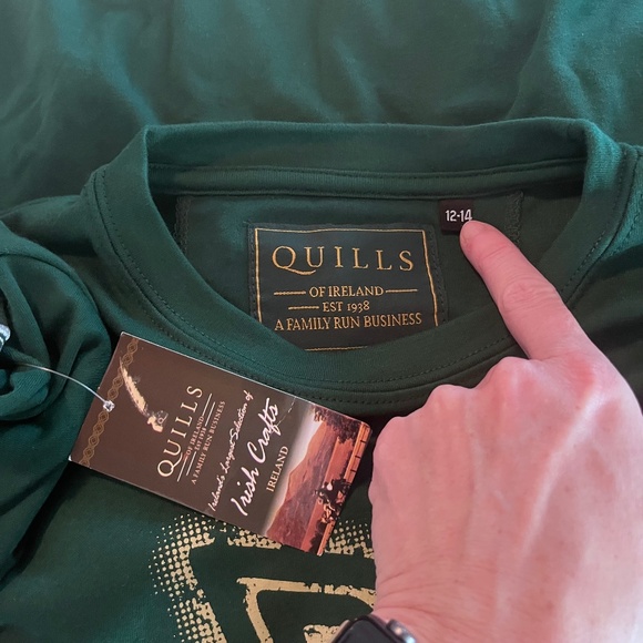 NWT Quills Green Killarney Ireland Short Sleeve Tee Size 12-14 - Picture 3 of 3